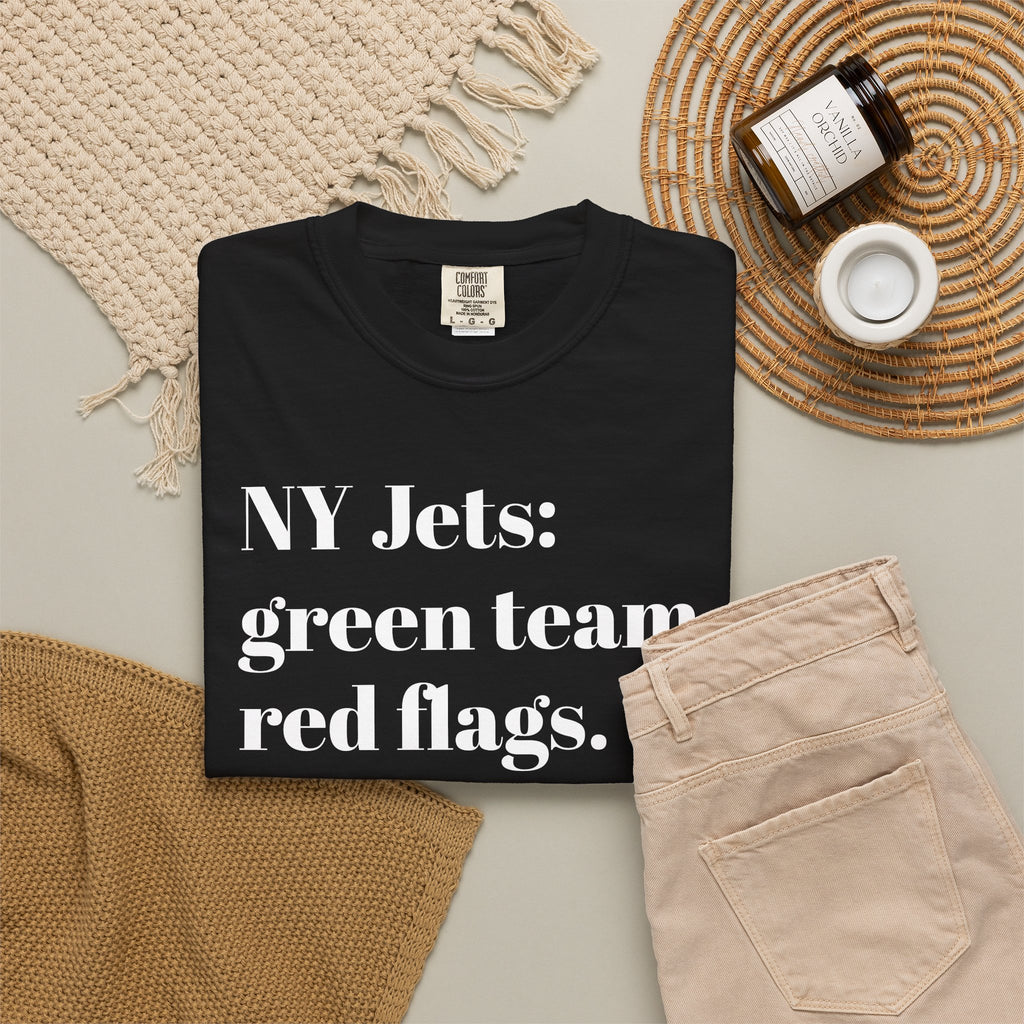NY Jets: Green Team, Red Flags. Tee Shirt