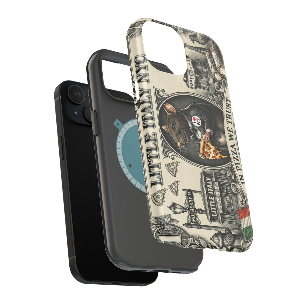 Little Italy NY Phone Case — 'In Pizza We Trust' Italy Rat Art Magnetic Impact-Resistant Case