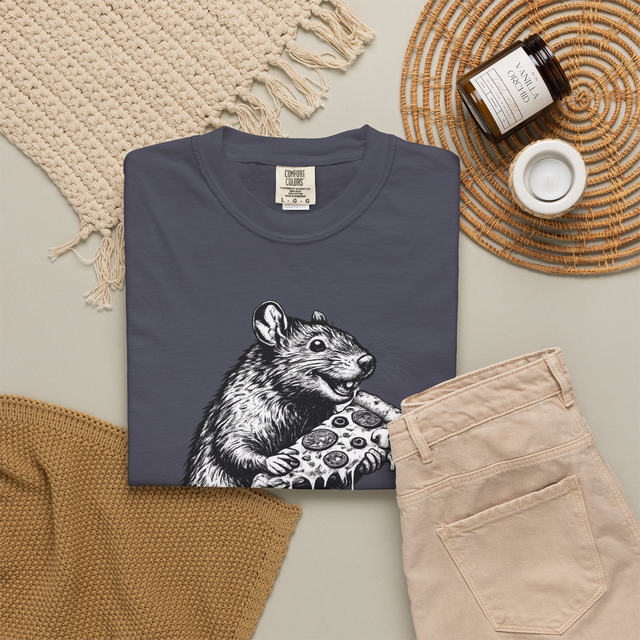 NYC Rat Eating Pizza T-Shirt