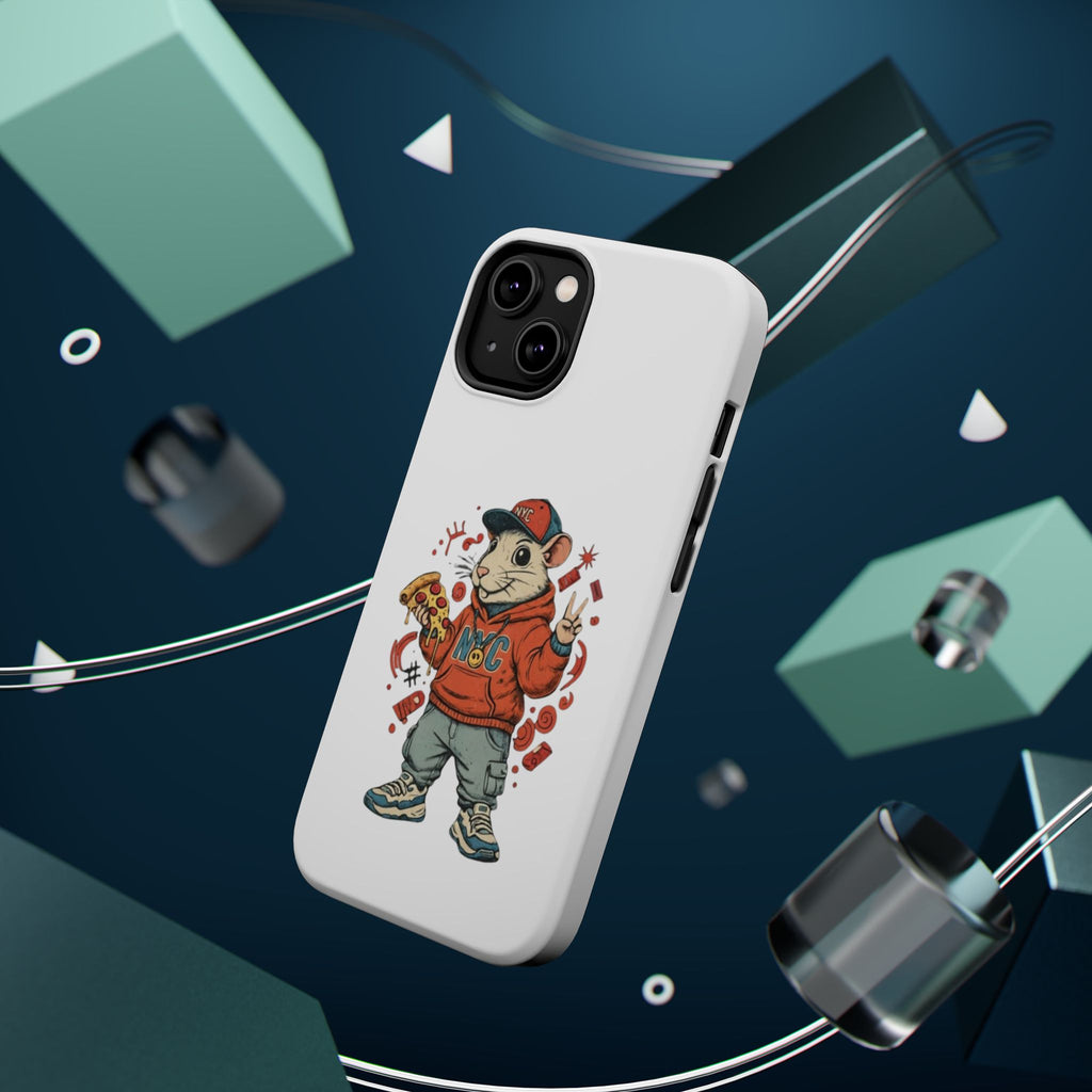 Streetwear Pizza Rat Phone Case — Magnetic Impact‑Resistant iPhone Case with Pizza Skateboard Design