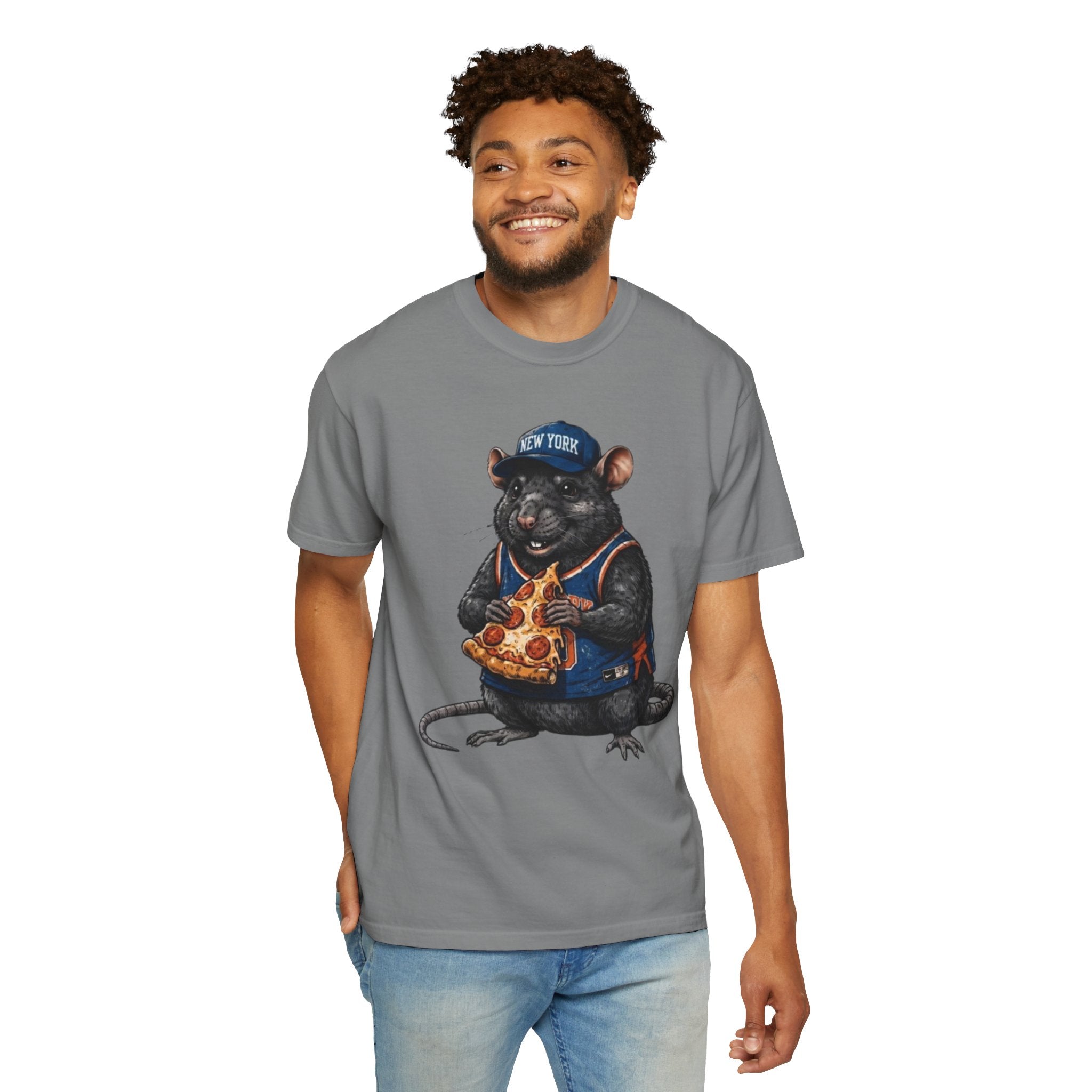 Pizza-Loving Rat Graphic T-Shirt