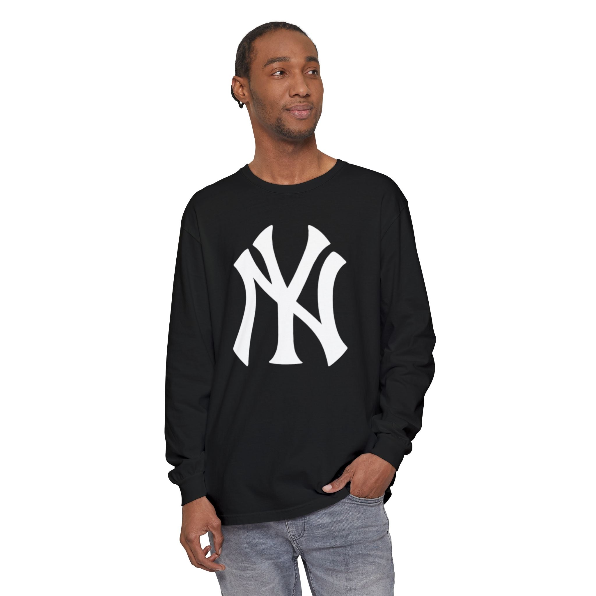 NY Yankee Classic Baseball Logo Long Sleeve Tee