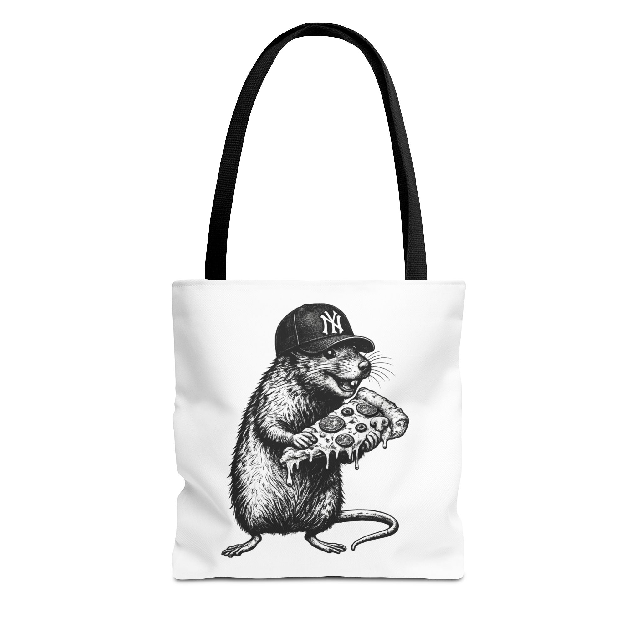 Pizza Rat Tote Bag — Cute NYC Rat Eating Pizza Canvas Tote