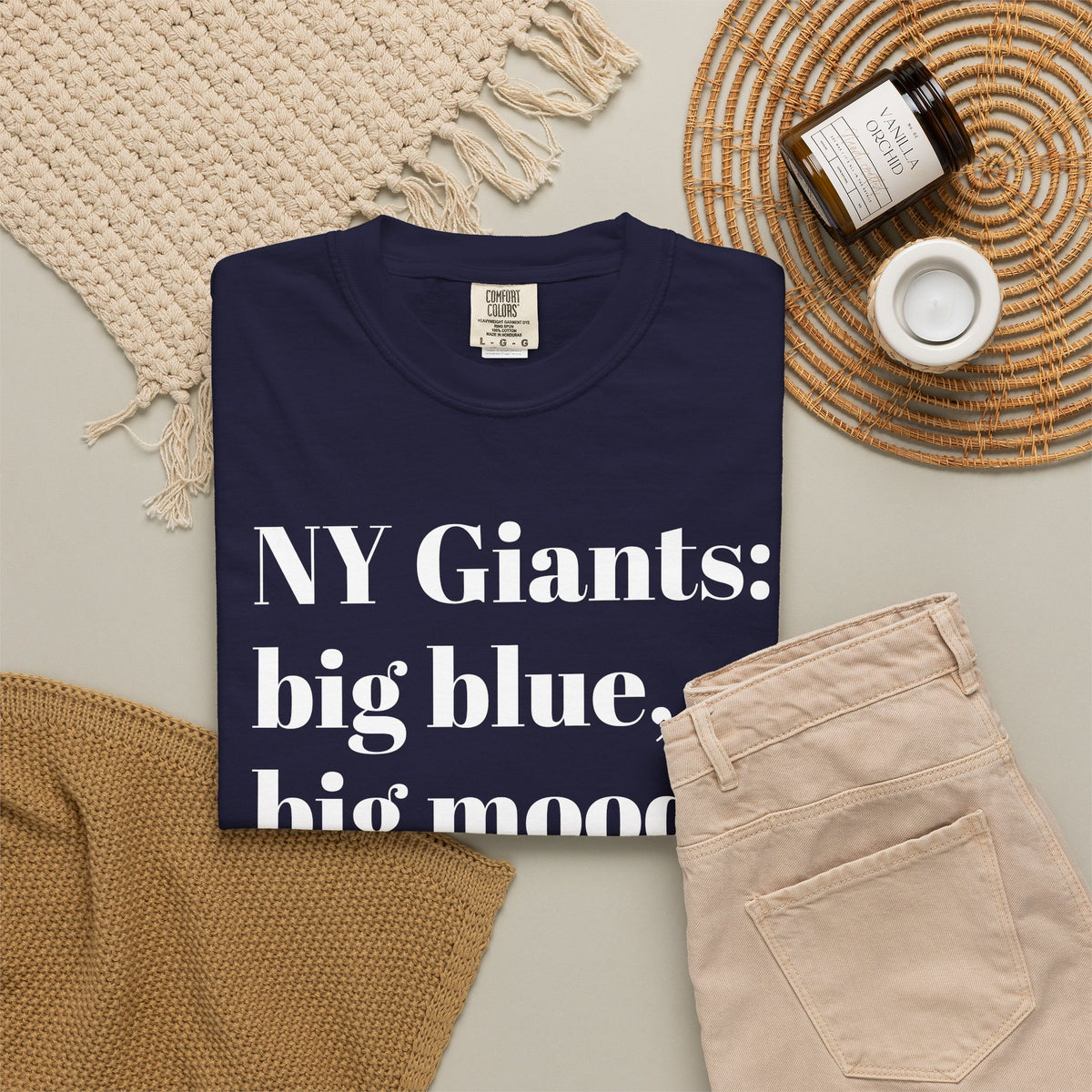 NY Giants: Big Blue, Big Mood. Tee Shirt
