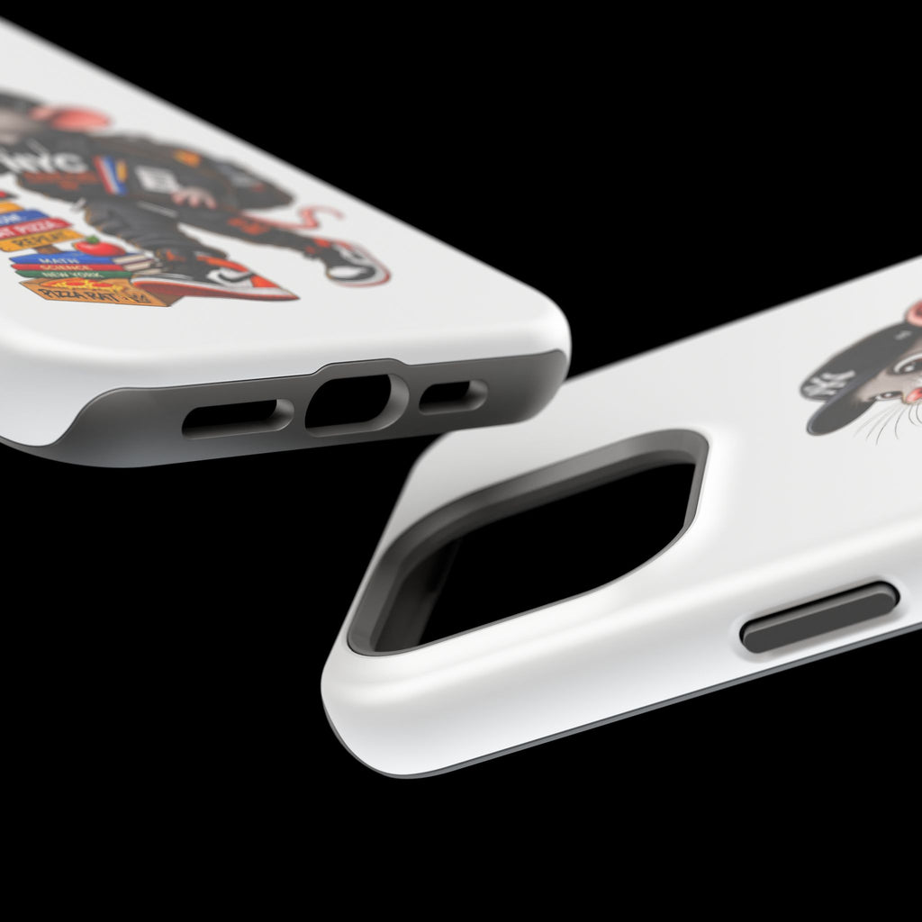 NYC Street Rat Phone Case – Magnetic Impact-Resistant iPhone Case with Back-to-School Pizza Design