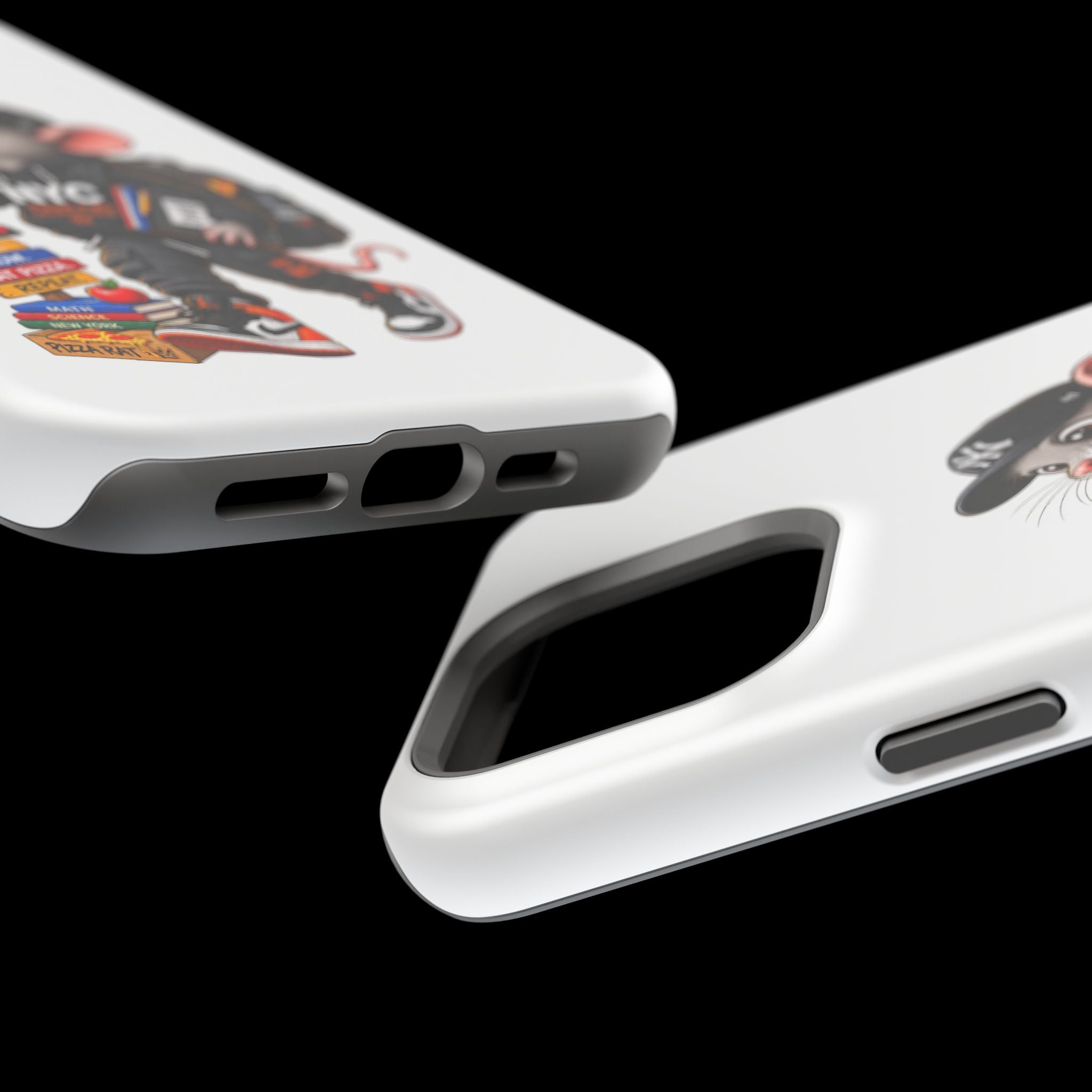 NYC Street Rat Phone Case – Magnetic Impact-Resistant iPhone Case with Back-to-School Pizza Design
