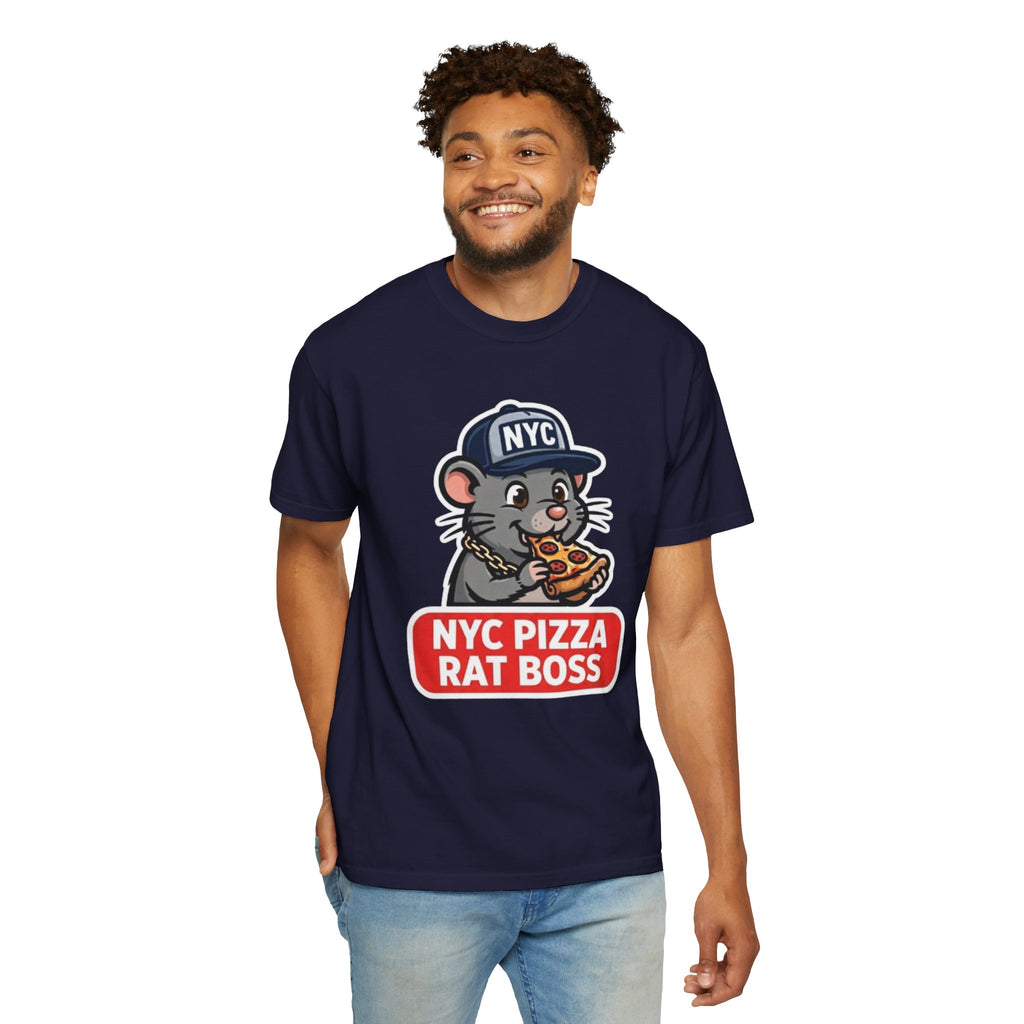 NYC Pizza Rat Boss T-Shirt — Funny New York Rat Pizza Graphic Tee