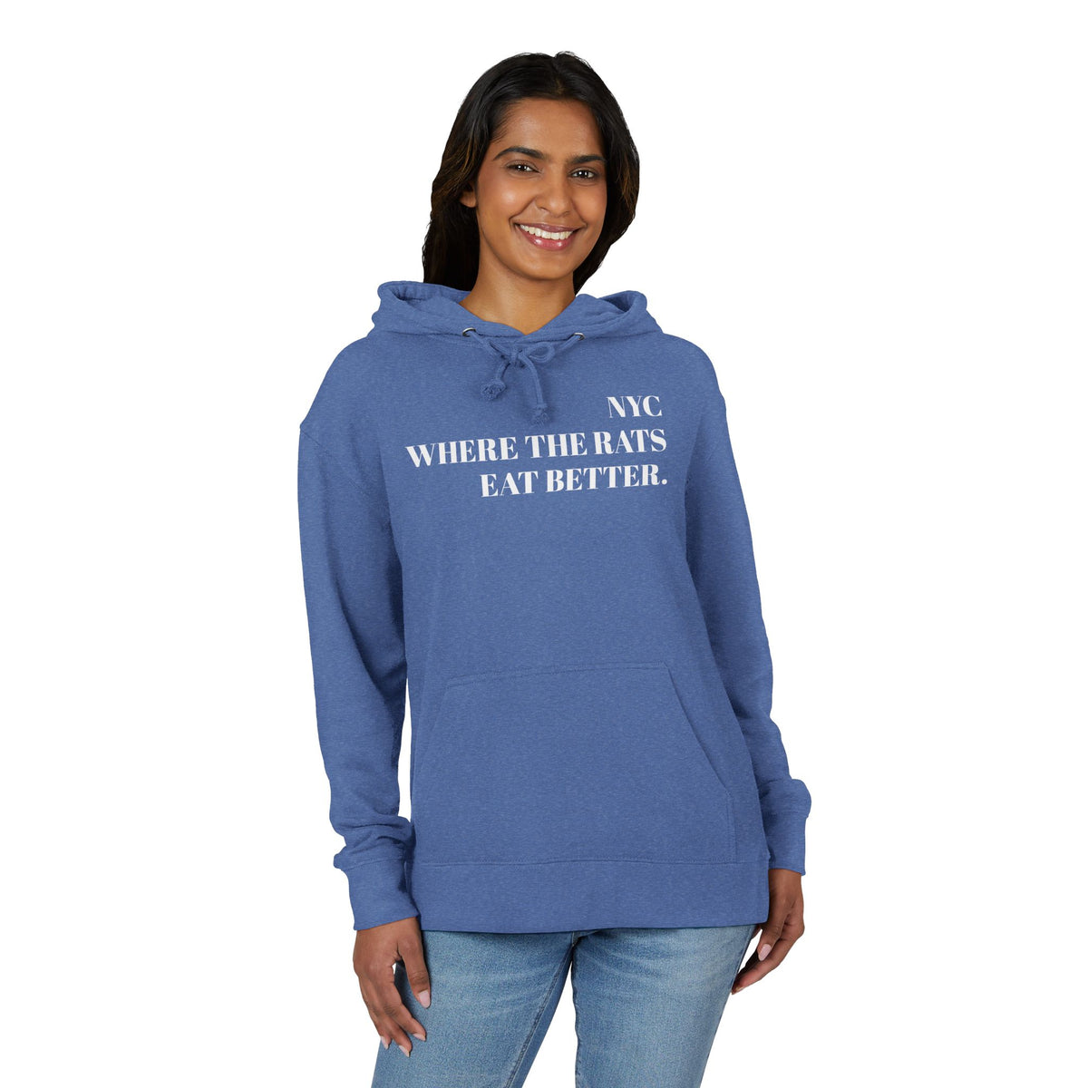 NYC Rats "Where the Rats Eat Better" Rat Holding Pizza Graphic Hoodie