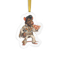 Elvis Presley Rat Pizza Acrylic Ornament — Retro Rockabilly Holiday Decor
