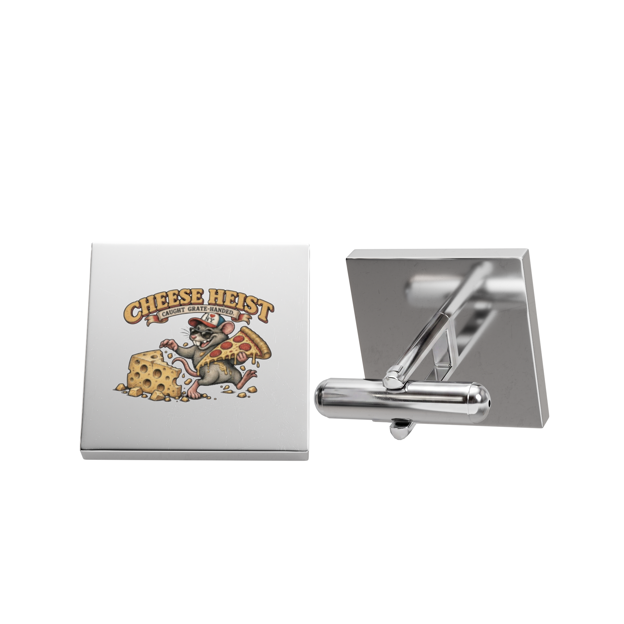 Rat Cheese Lover Cufflinks — Novelty Cufflinks Gift