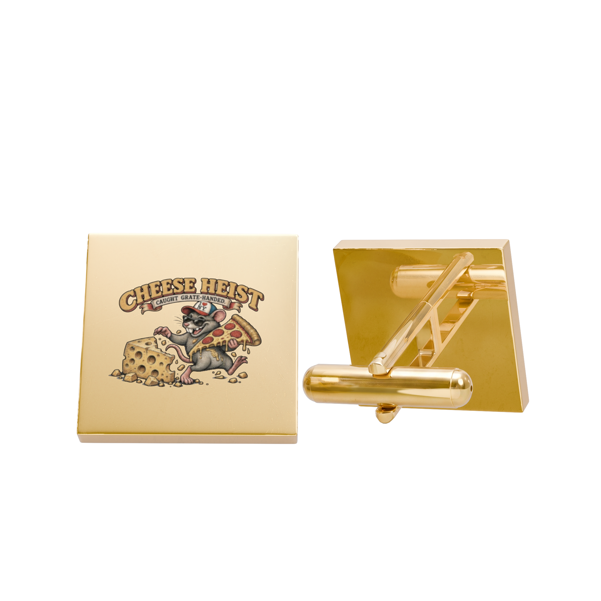 Rat Cheese Lover Cufflinks — Novelty Cufflinks Gift