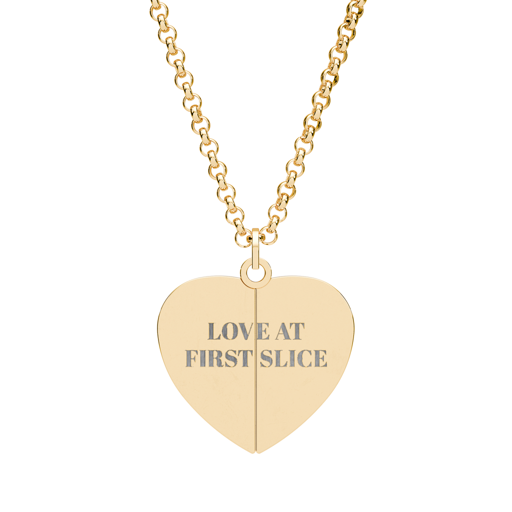 Love At First Slice - Hidden Message Heart Necklace — Engraved Secret-Lock Pendant