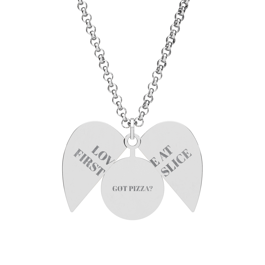 Love At First Slice - Hidden Message Heart Necklace — Engraved Secret-Lock Pendant