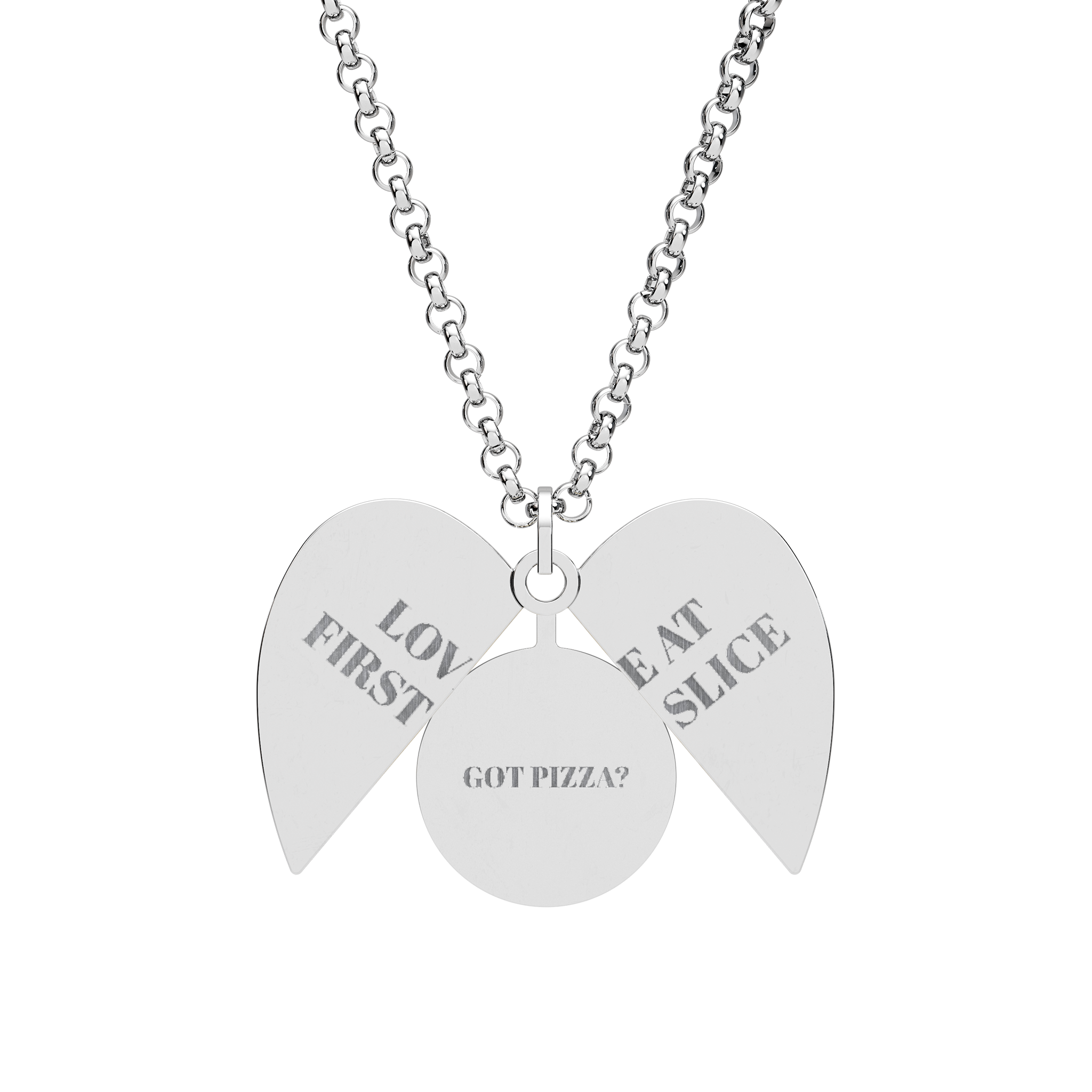 Love At First Slice - Hidden Message Heart Necklace — Engraved Secret-Lock Pendant