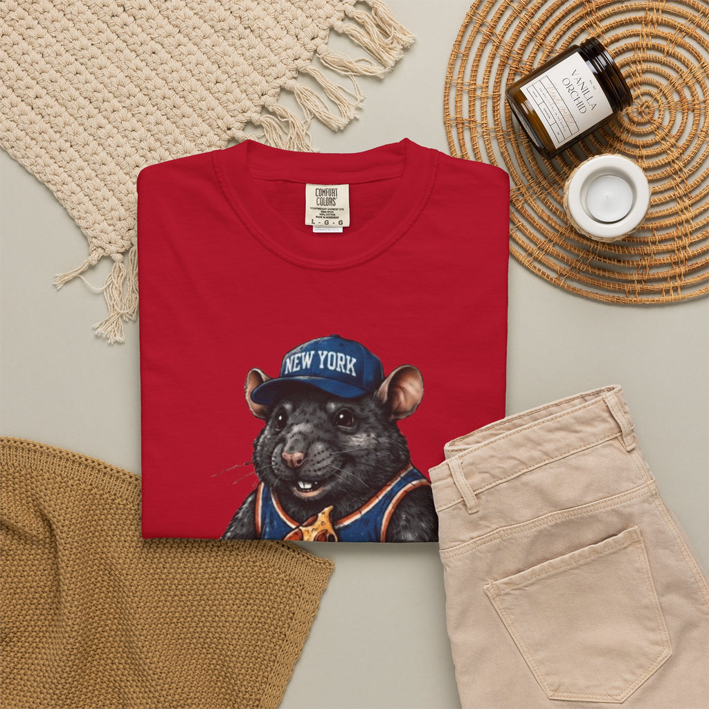 Pizza-Loving Rat Graphic T-Shirt