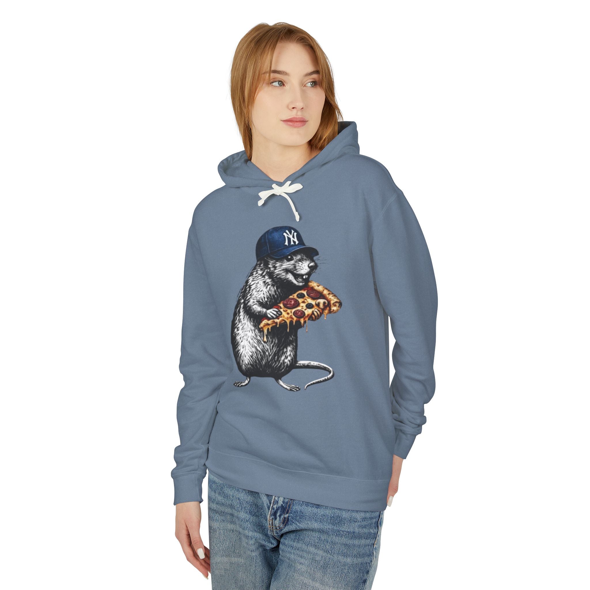 Rat Eating Pizza Hoodie — Cute Novelty Animal Graphic Pullover