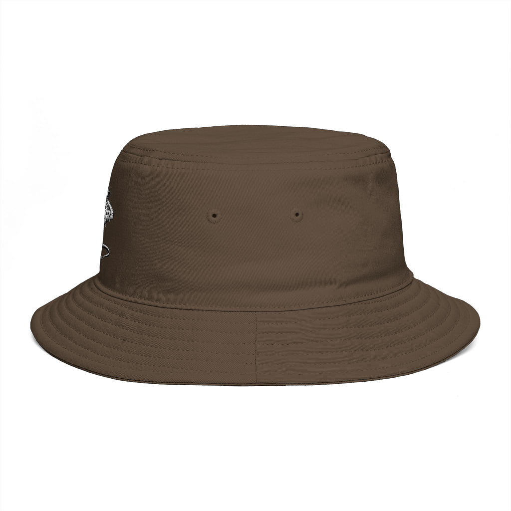 Brown Bucket Hat with Vintage Mouse Illustration – Cute Woodland Animal Sun Hat