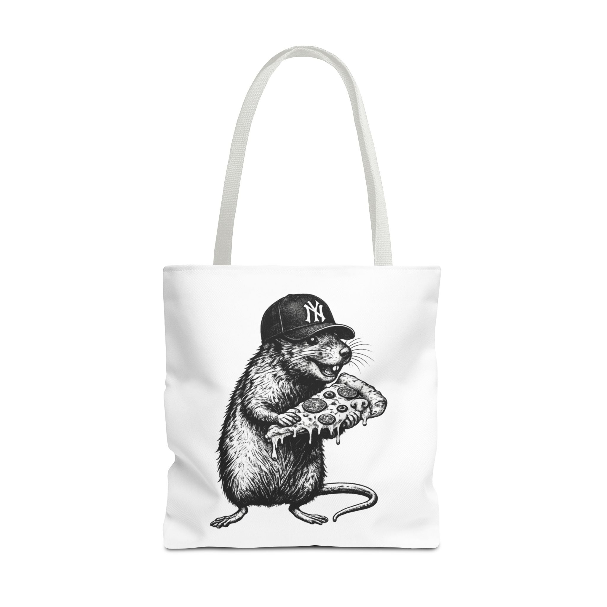 Pizza Rat Tote Bag — Cute NYC Rat Eating Pizza Canvas Tote