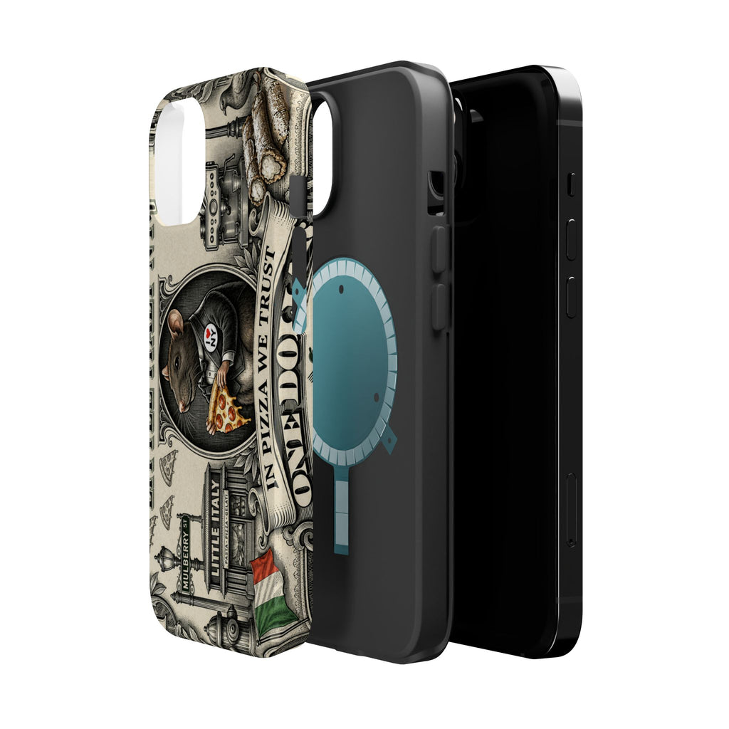 Little Italy NY Phone Case — 'In Pizza We Trust' Italy Rat Art Magnetic Impact-Resistant Case