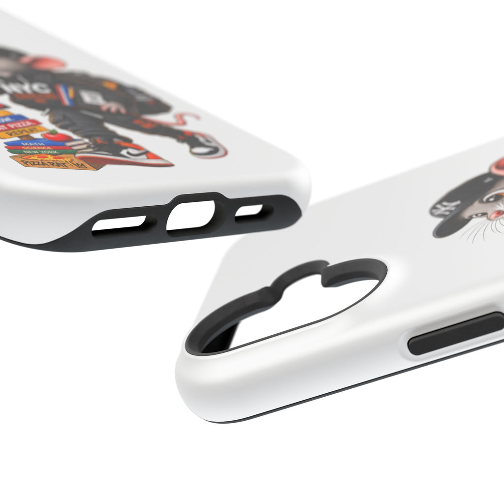 NYC Street Rat Phone Case – Magnetic Impact-Resistant iPhone Case with Back-to-School Pizza Design