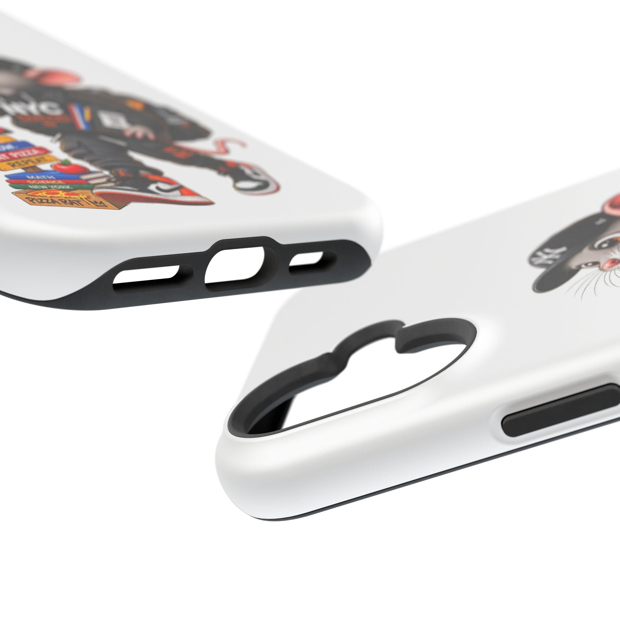 NYC Street Rat Phone Case – Magnetic Impact-Resistant iPhone Case with Back-to-School Pizza Design
