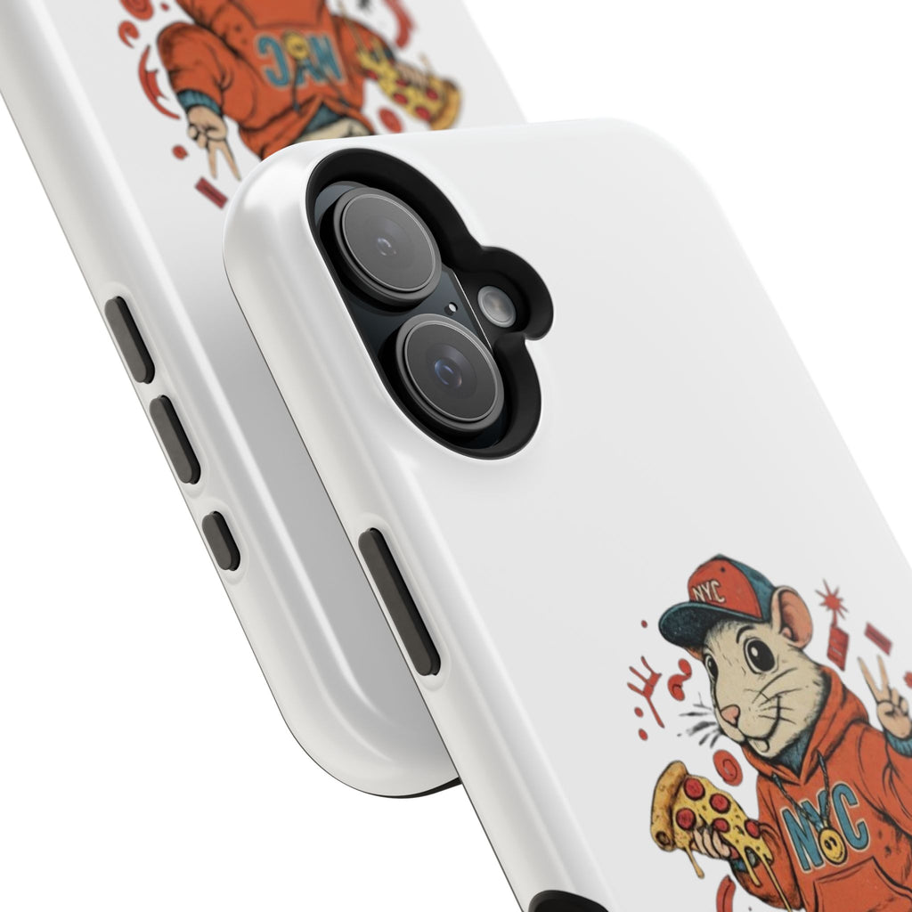 Streetwear Pizza Rat Phone Case — Magnetic Impact‑Resistant iPhone Case with Pizza Skateboard Design
