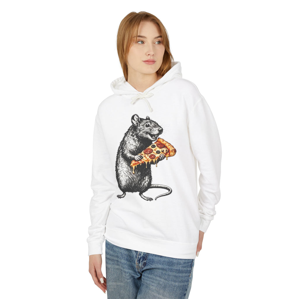 Rat Eating Pizza Hoodie — Quirky Graphic Animal Pizza Sweatshirt