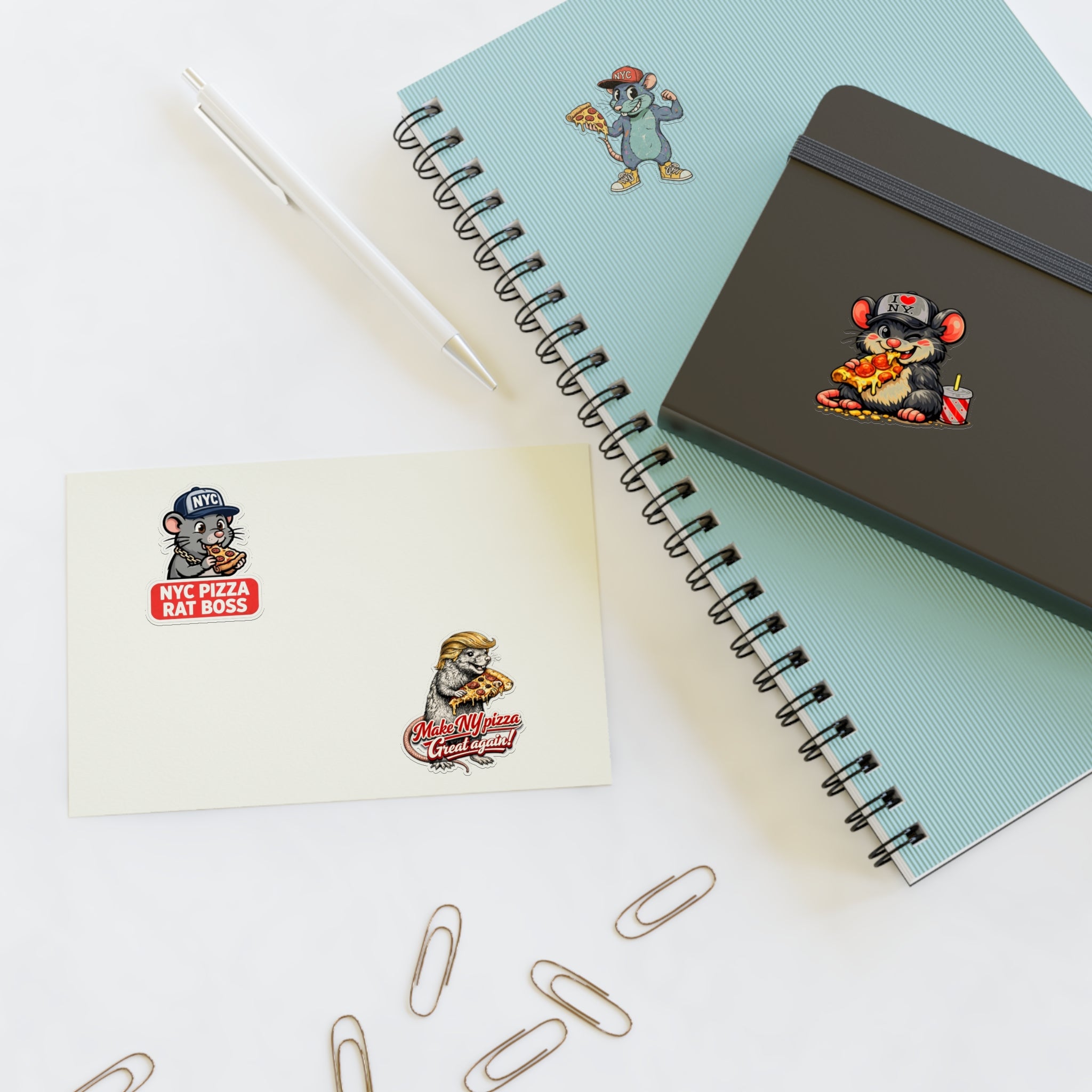 NYC Pizza Rat Sticker Sheet — Retro New York Pizza Rat Boss Decals