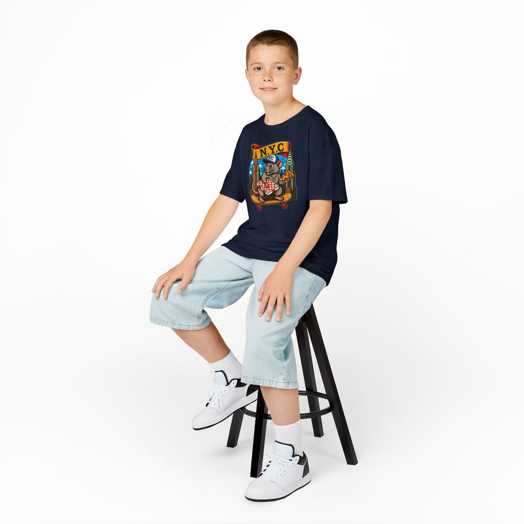 Kids T-Shirt — NYC Skateboarding Pizza Rat Graphic