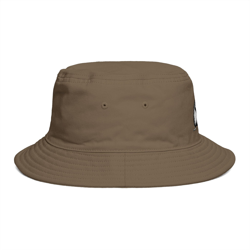 Brown Bucket Hat with Vintage Mouse Illustration – Cute Woodland Animal Sun Hat