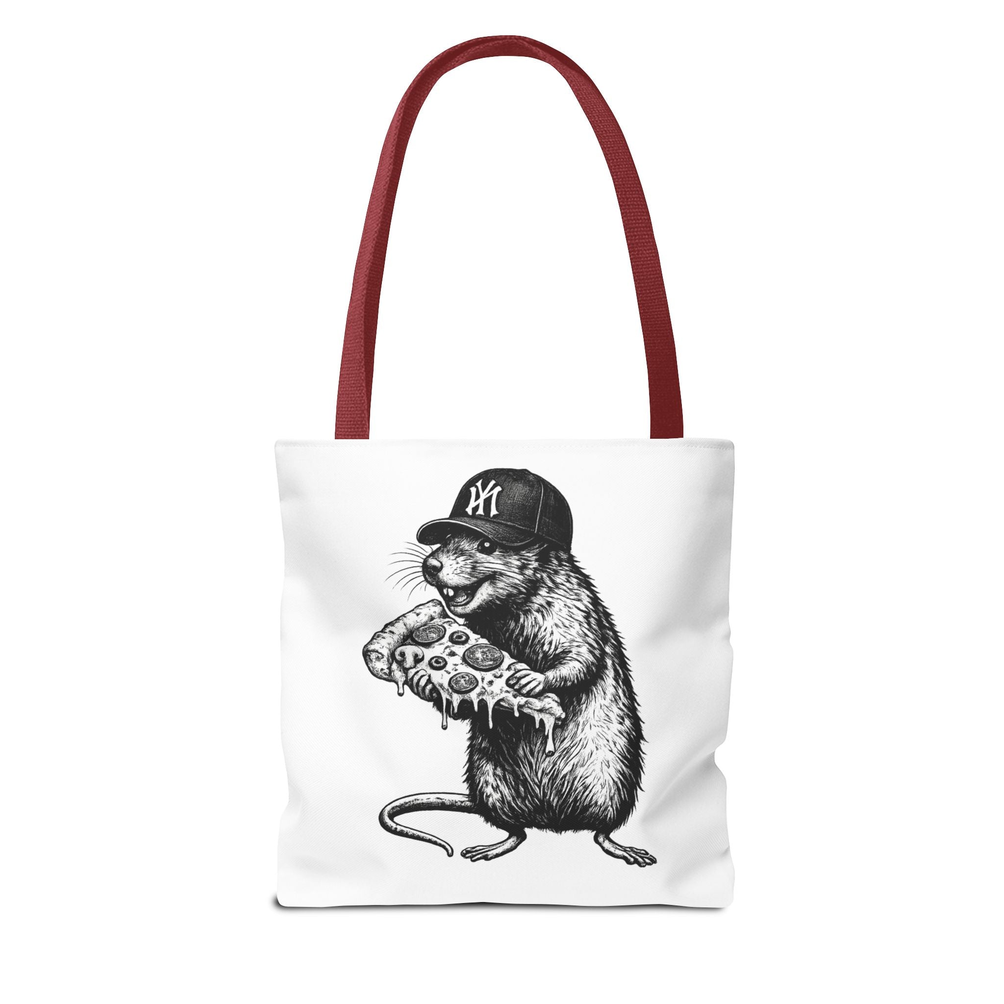 Pizza Rat Tote Bag — Cute NYC Rat Eating Pizza Canvas Tote