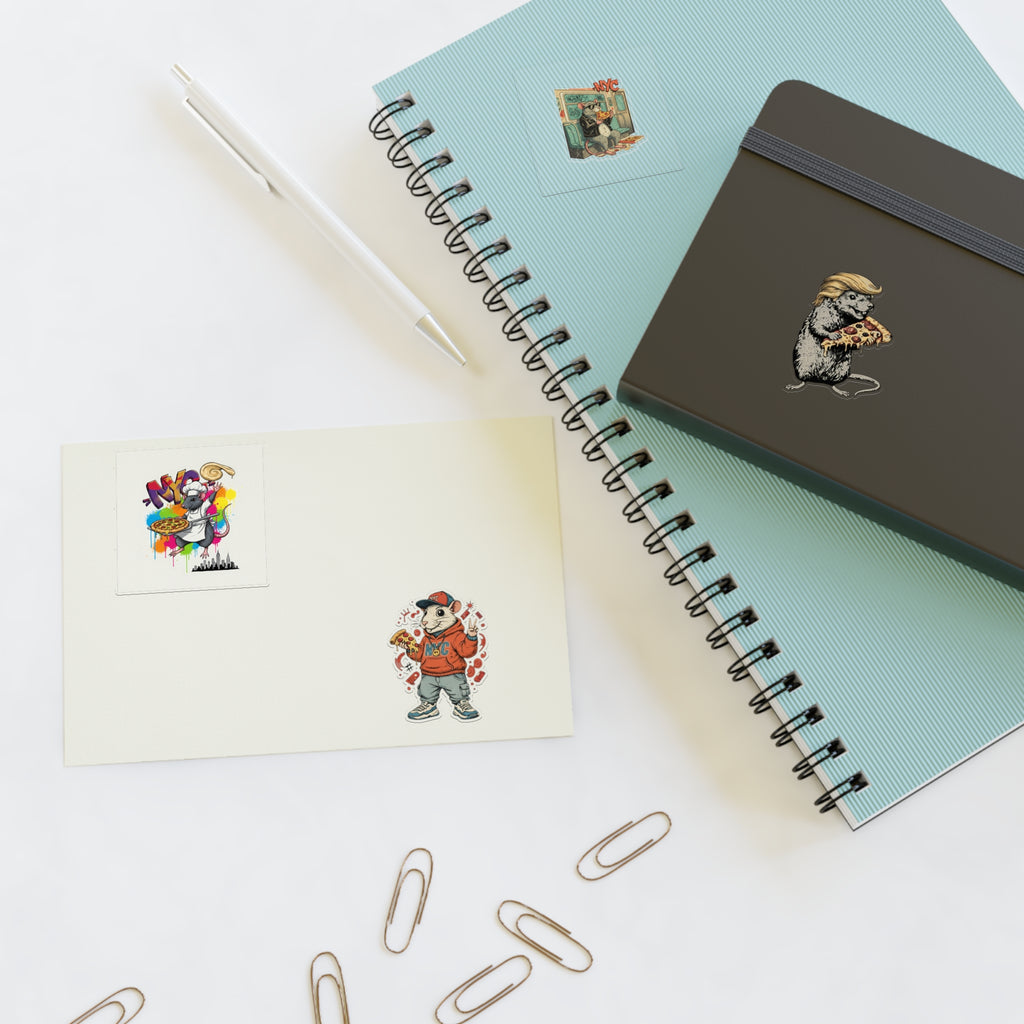 Urban Rat Sticker Sheet — Retro Street Art & Pizza Pocket Characters