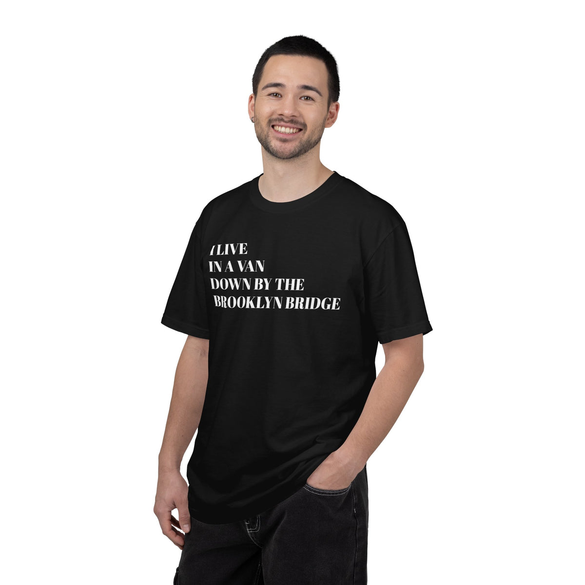 Brooklyn Bridge Van Life T-Shirt — "I Live in a Van Down by the Brooklyn Bridge"
