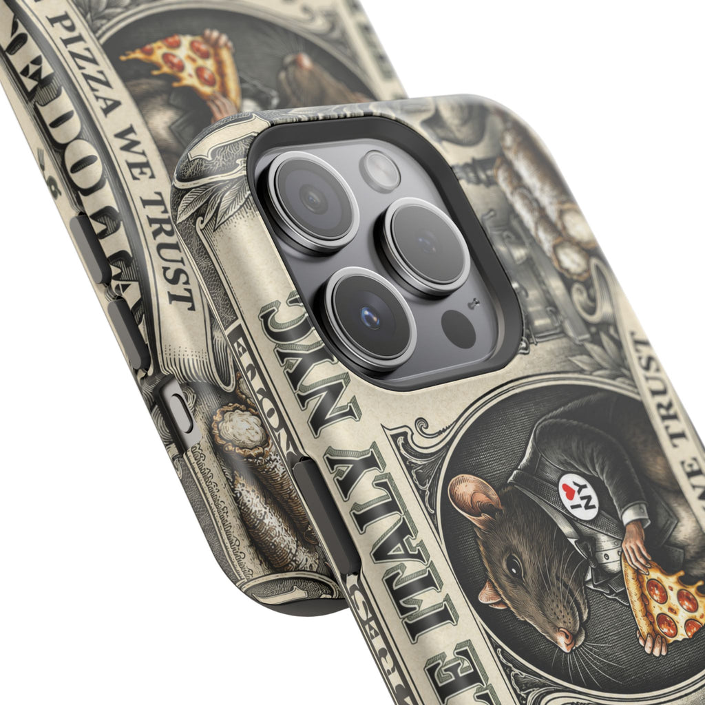 Little Italy NY Phone Case — 'In Pizza We Trust' Italy Rat Art Magnetic Impact-Resistant Case