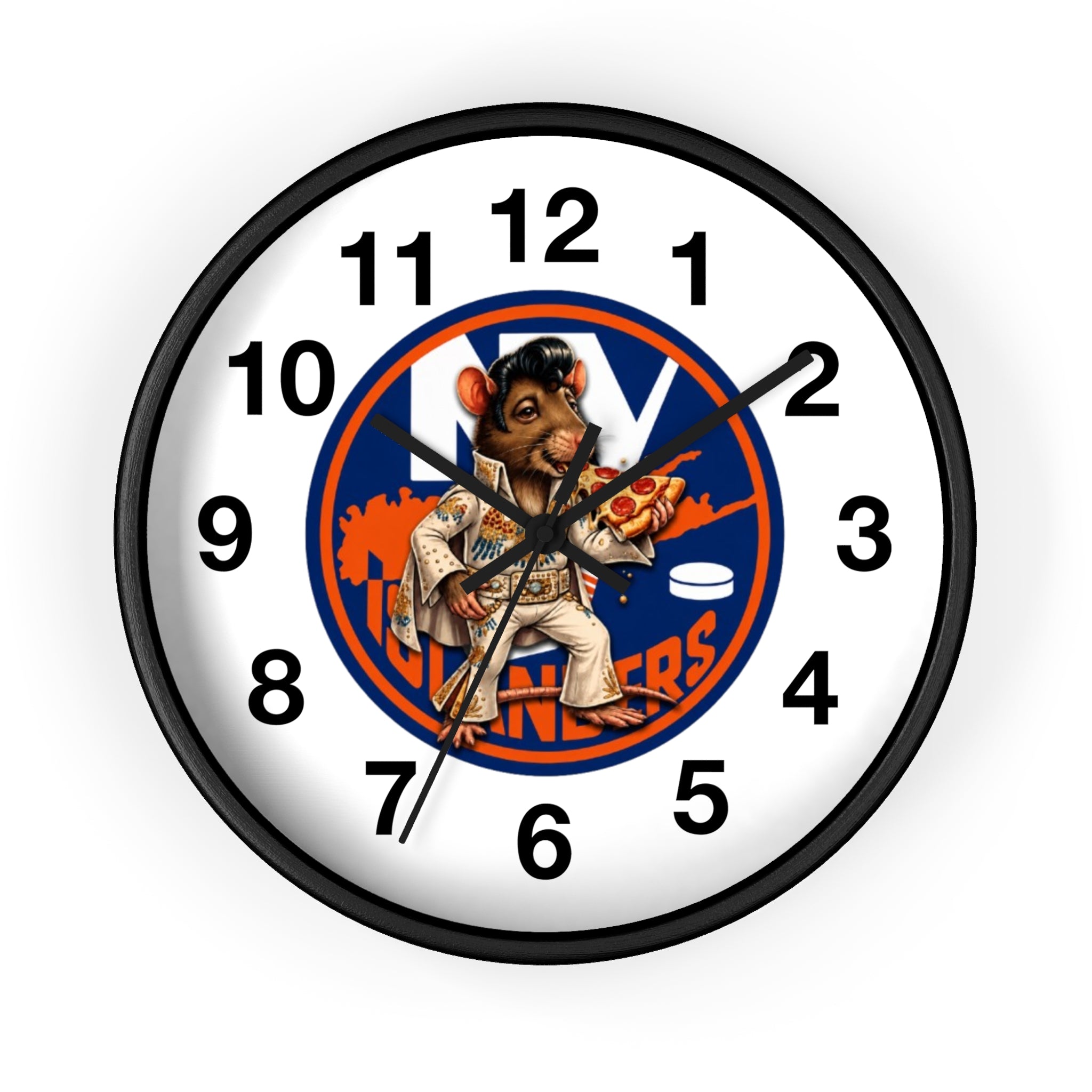 Islander Rat Elvis Wall Clock — Retro Hockey Fan Decor