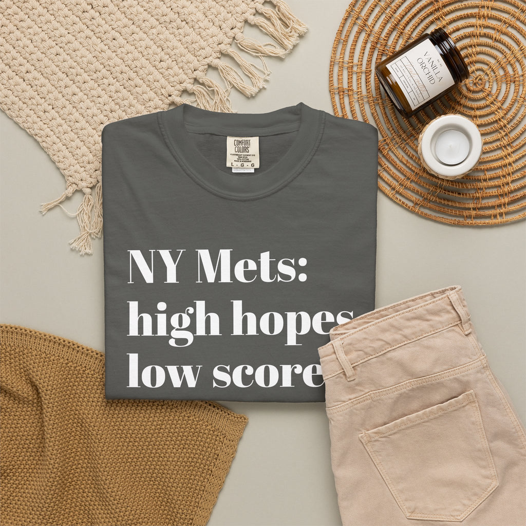 NY Mets: High Hopes, Low Scores. Tee Shirt
