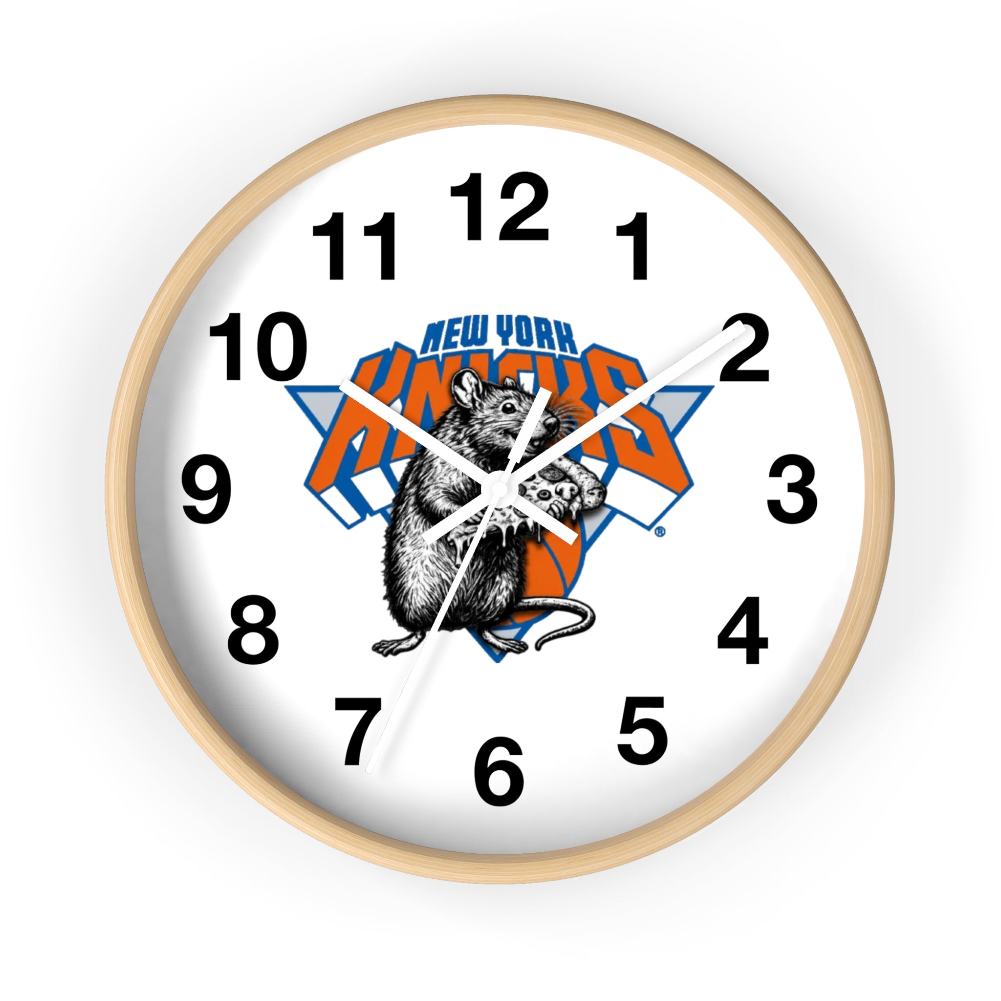 New York Knicks Retro Rat Logo Wall Clock — Vintage Basketball Fan Decor