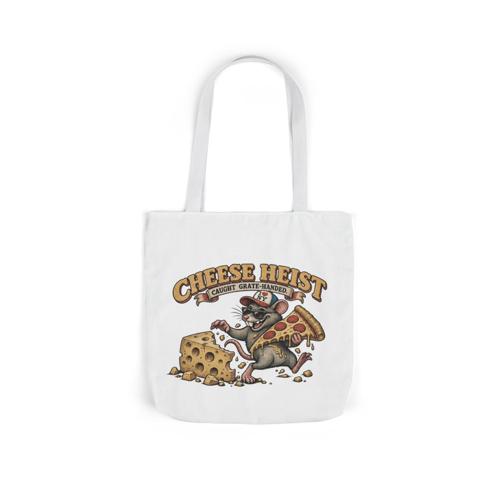 Cheese Heist Canvas Tote - Funny Mouse & Pizza Grocery Bag