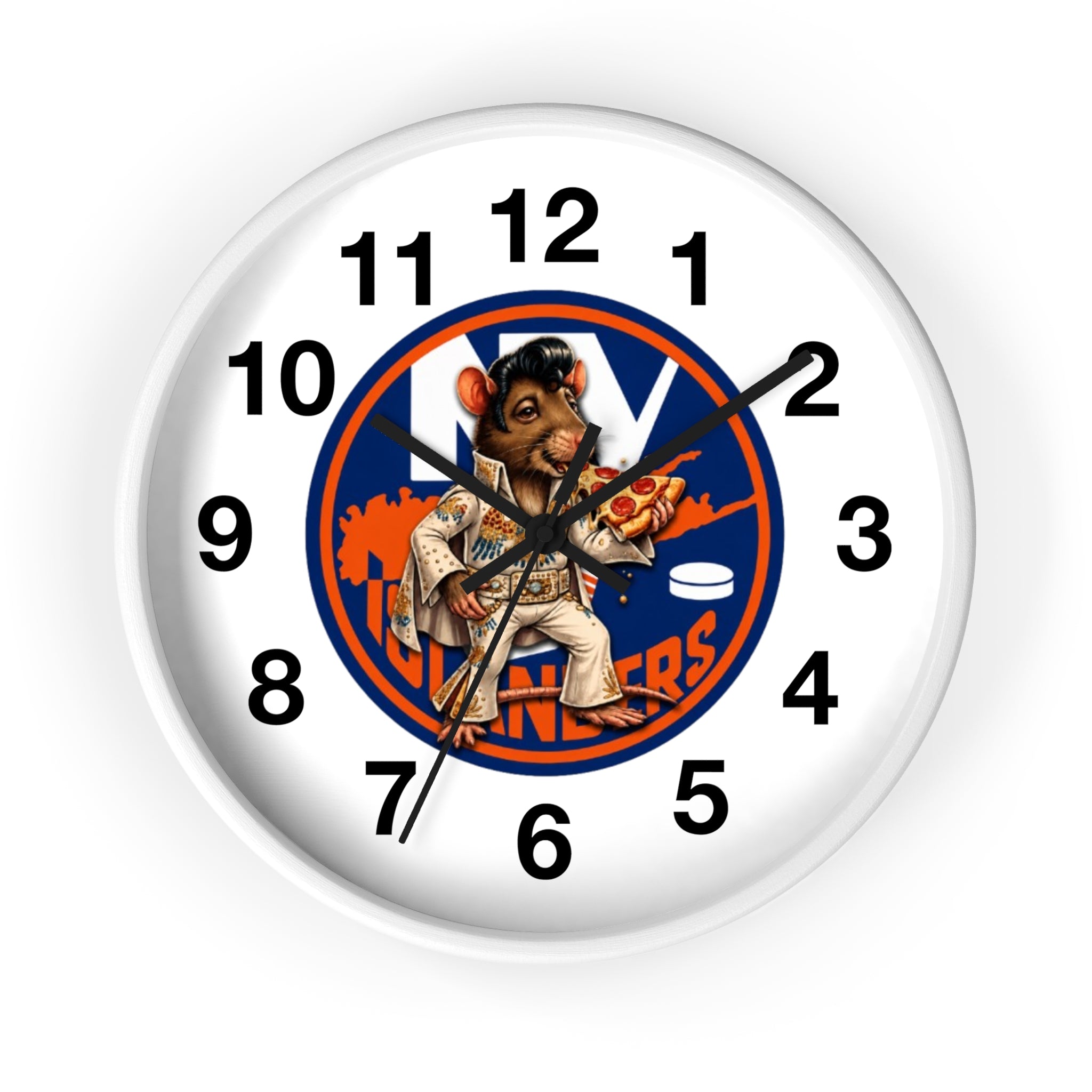 Islander Rat Elvis Wall Clock — Retro Hockey Fan Decor