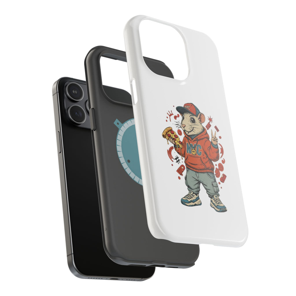 Streetwear Pizza Rat Phone Case — Magnetic Impact‑Resistant iPhone Case with Pizza Skateboard Design