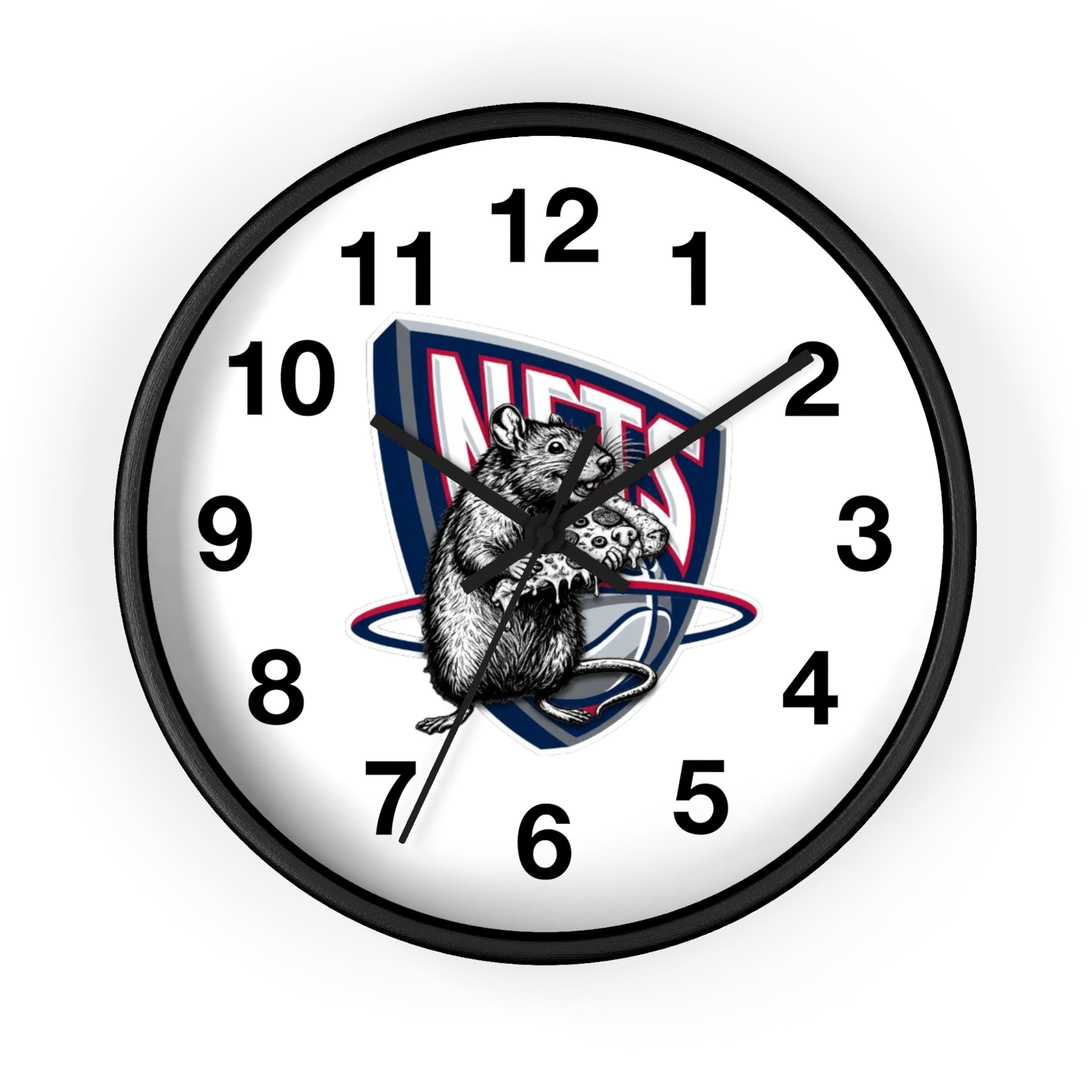 Nets Mascot Wall Clock — Retro Basketball Team Logo Decor