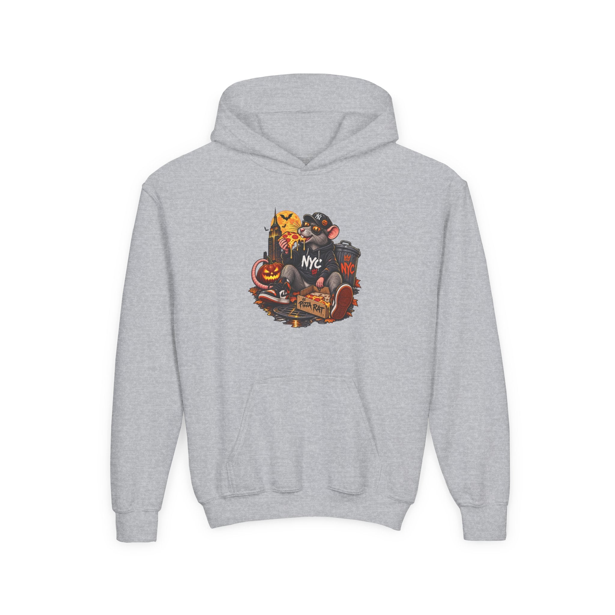 Youth Hoodie — Halloween NYC Costume Pizza Rat Graphic