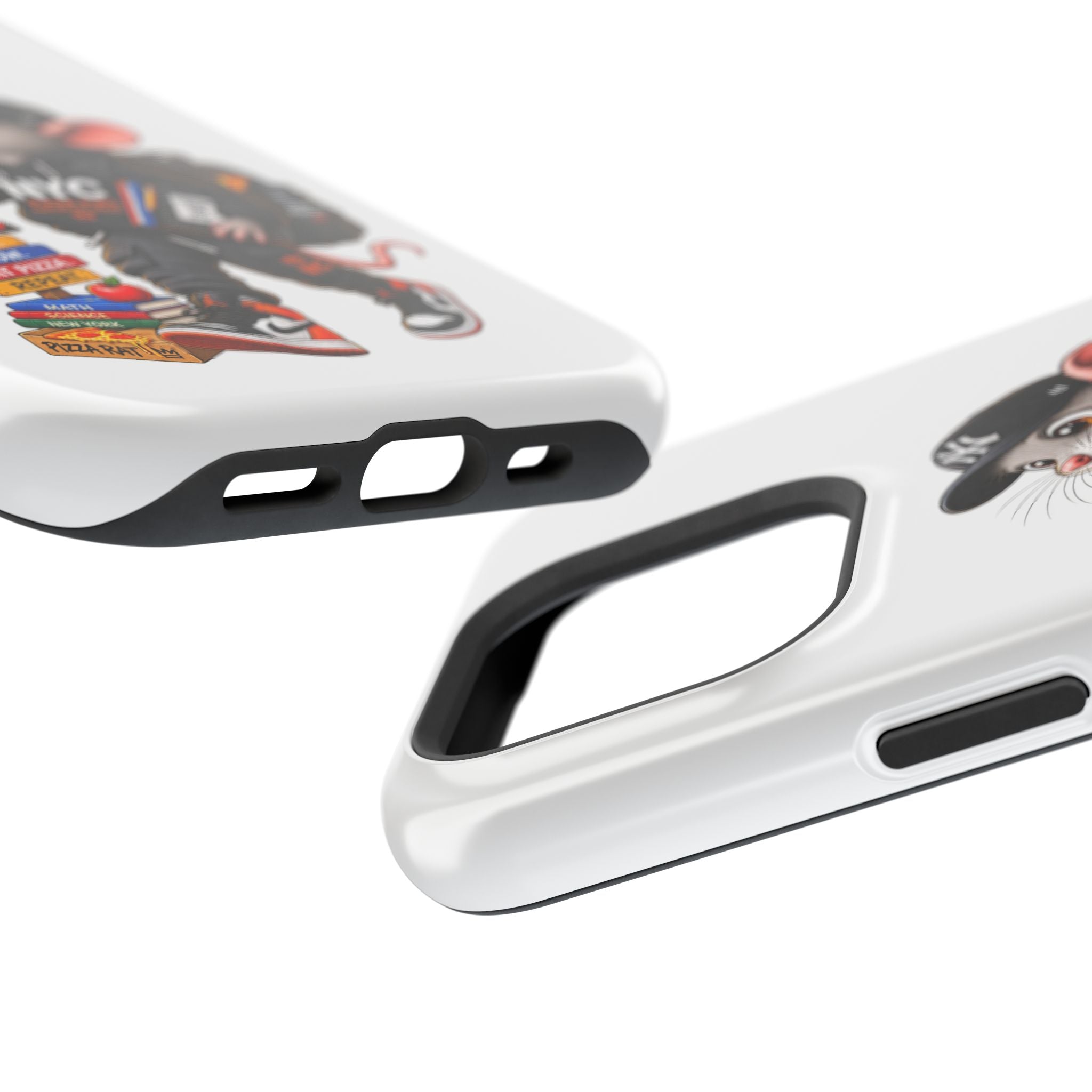 NYC Street Rat Phone Case – Magnetic Impact-Resistant iPhone Case with Back-to-School Pizza Design