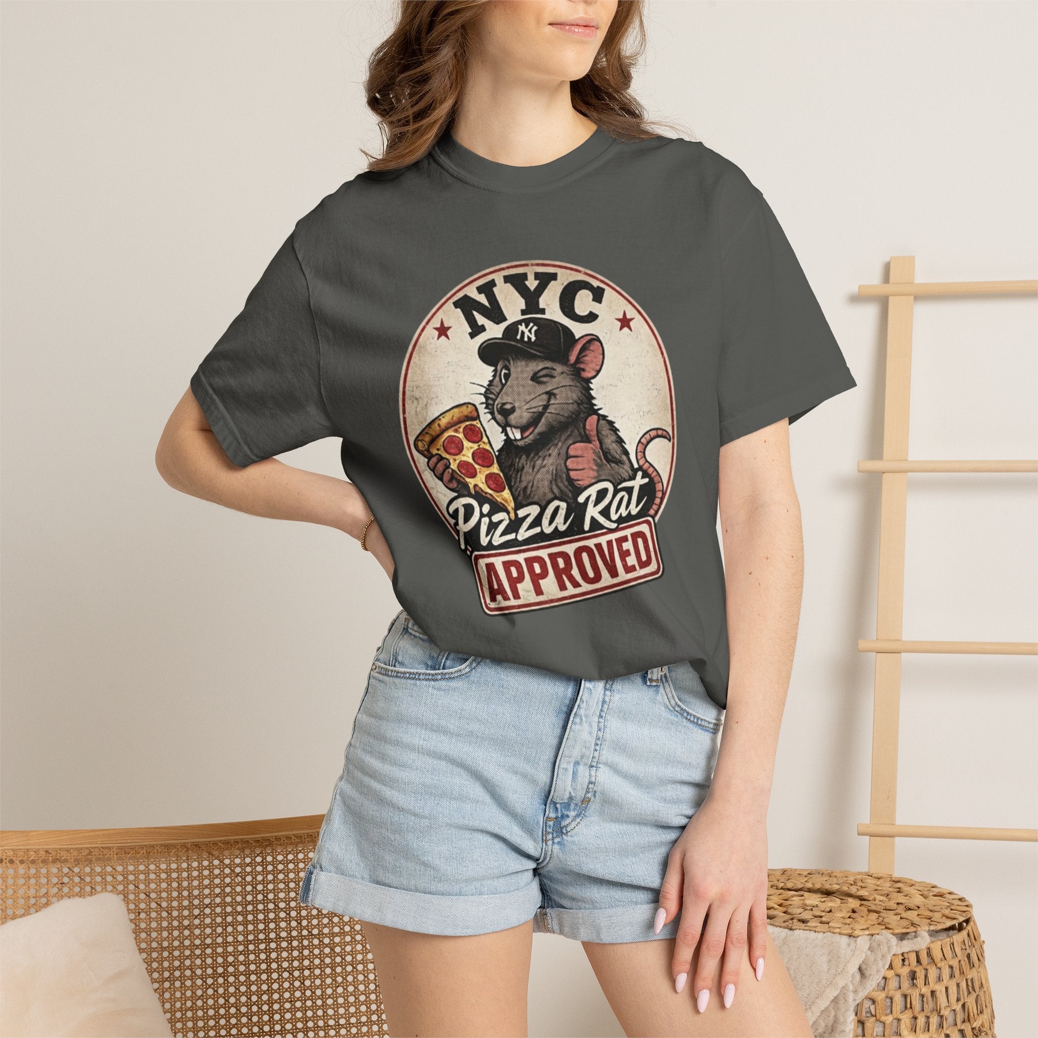 Pizza Rat Approved T-Shirt — NYC Vintage Pizza Lover Tee