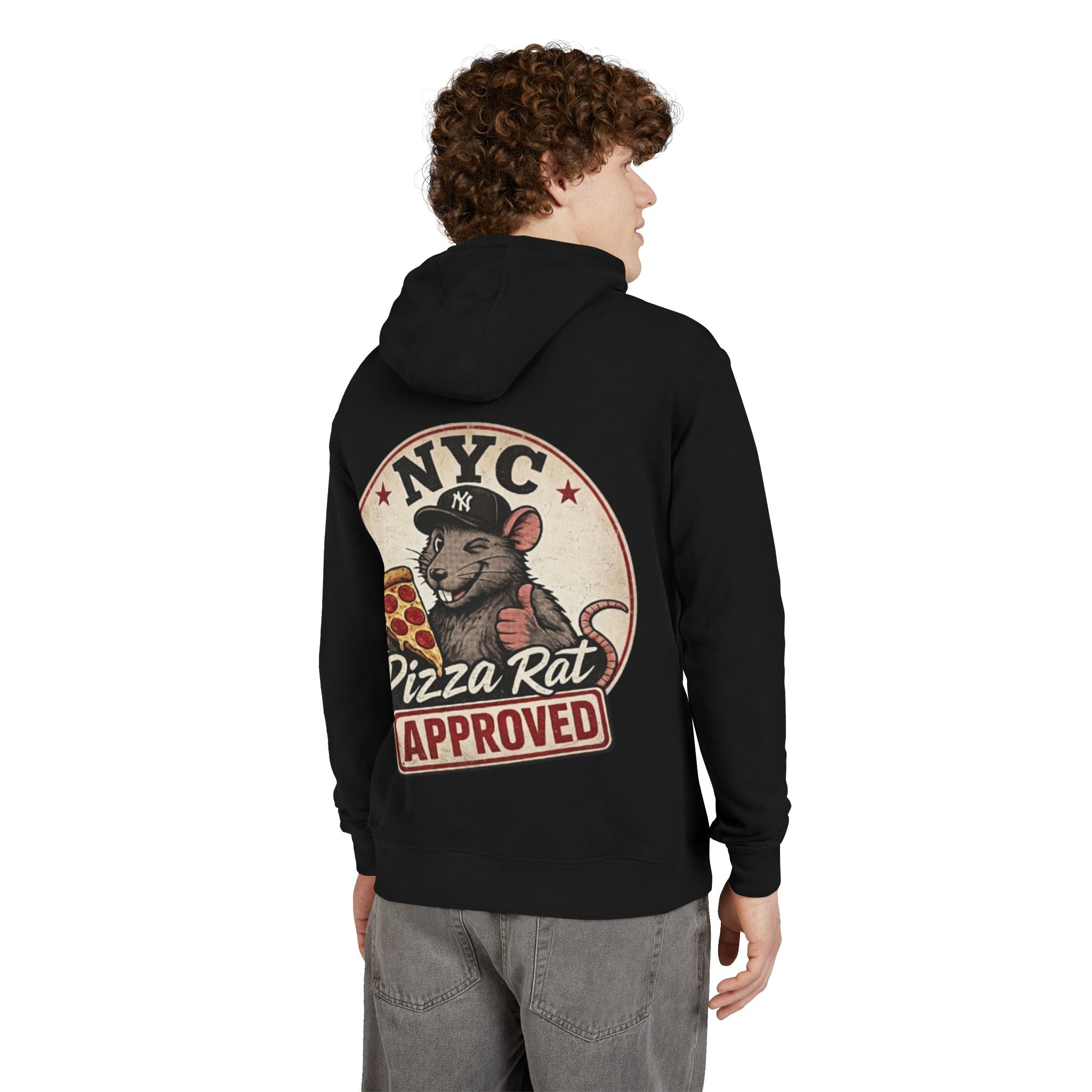 Hoodie — NYC "Pizza Rat Approved" Graphic Hoodie (Where the Rats Eat Better)
