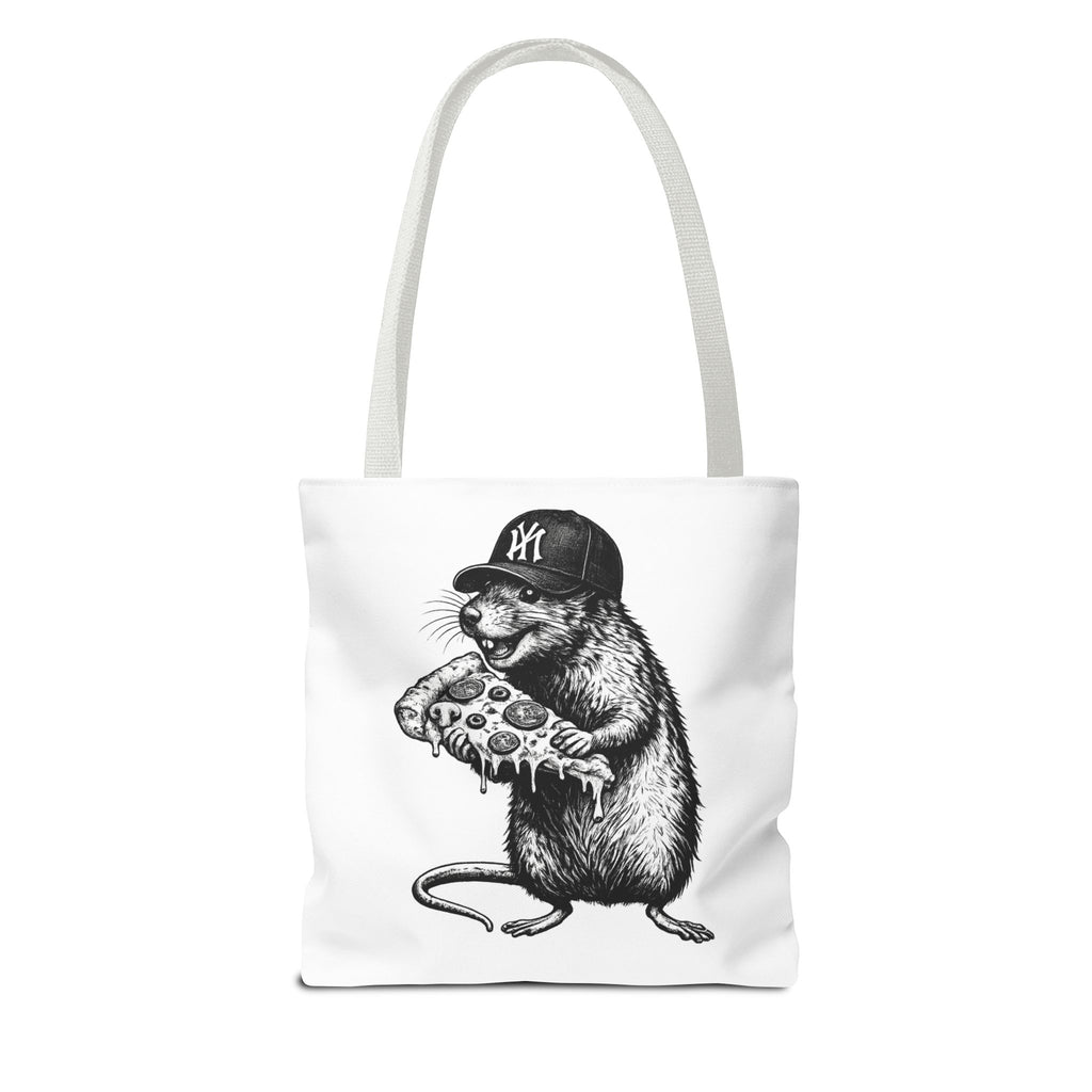Pizza Rat Tote Bag — Cute NYC Rat Eating Pizza Canvas Tote