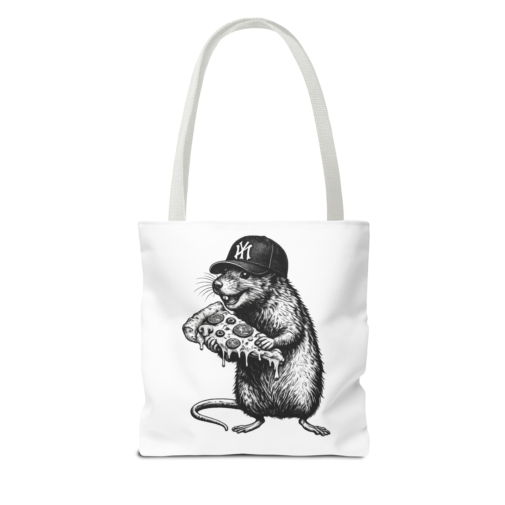 Pizza Rat Tote Bag — Cute NYC Rat Eating Pizza Canvas Tote