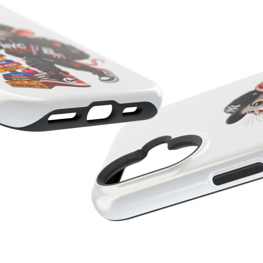 NYC Street Rat Phone Case – Magnetic Impact-Resistant iPhone Case with Back-to-School Pizza Design