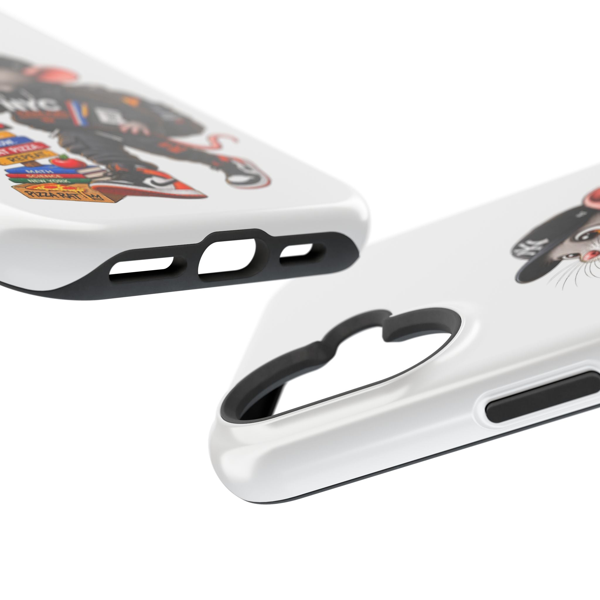 NYC Street Rat Phone Case – Magnetic Impact-Resistant iPhone Case with Back-to-School Pizza Design