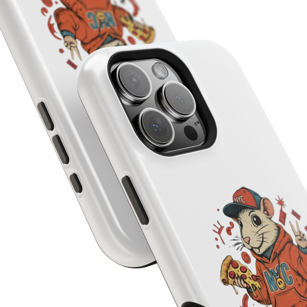 Streetwear Pizza Rat Phone Case — Magnetic Impact‑Resistant iPhone Case with Pizza Skateboard Design